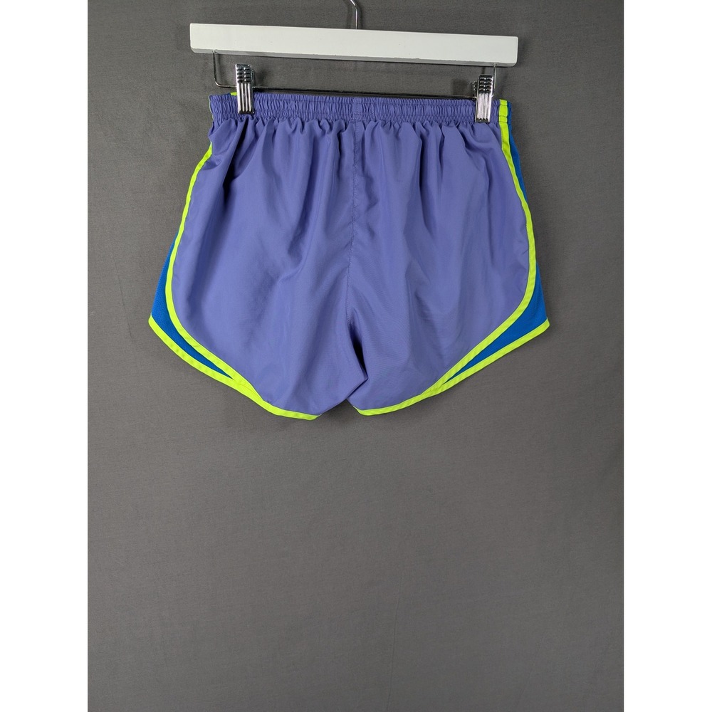 Nike Dri-FIT Tempo Running Shorts Purple Blue Neon Yellow Womens Medium - Picture 2 of 7